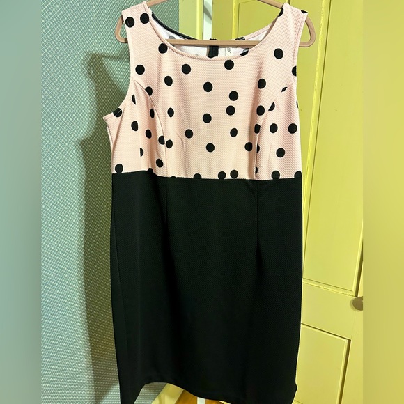 NY Collection Dresses & Skirts - NY Collection Polka Dot Sleeveless Dress - Pink and Black